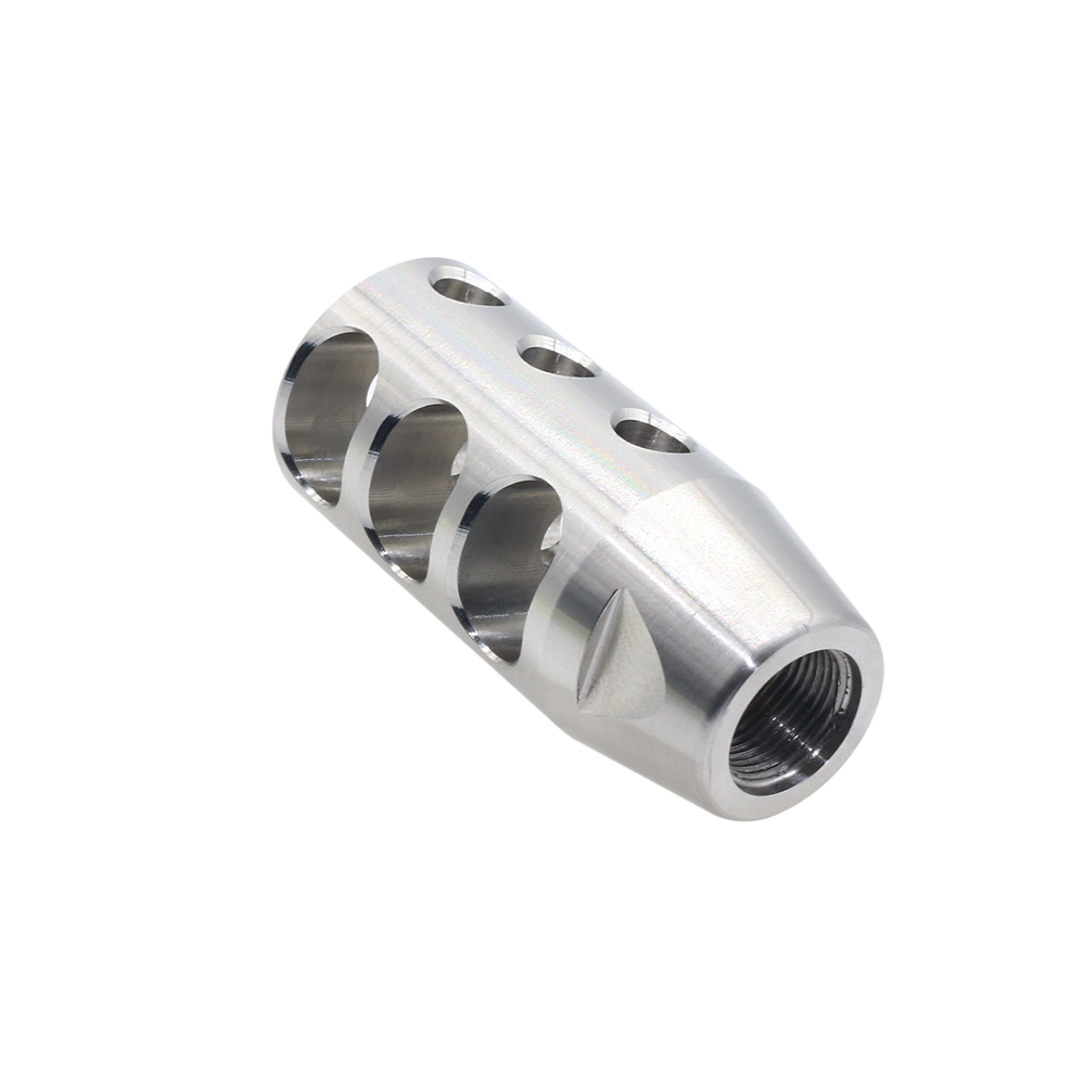 AR-15/.223/5.56 Compact Stainless Muzzle Brake 1/2"x28 Pitch-Three Hole Top Port (Made in USA)